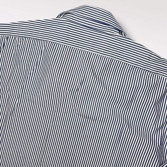 Lauren Ralph Lauren Blue White Pinstripe Button Down Shirt Size Large - Picture 7 of 8